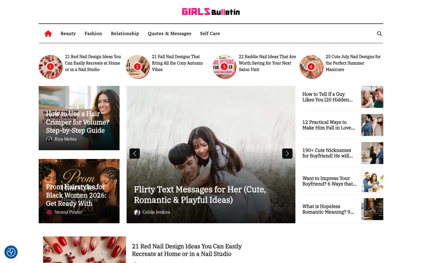Screenshot of girlsbulletin.com