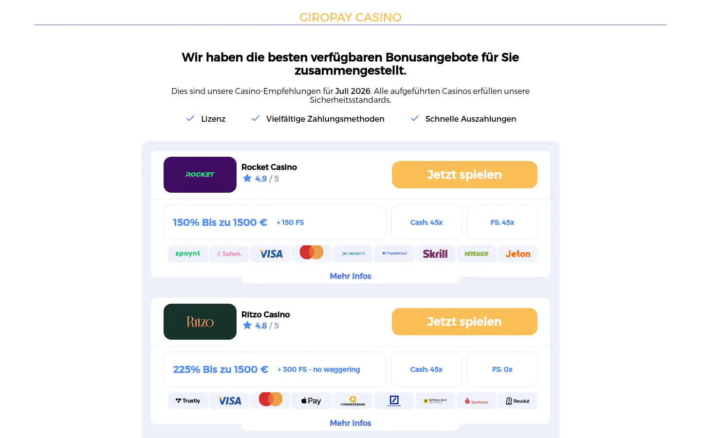 Screenshot of giropay-casino.com.de