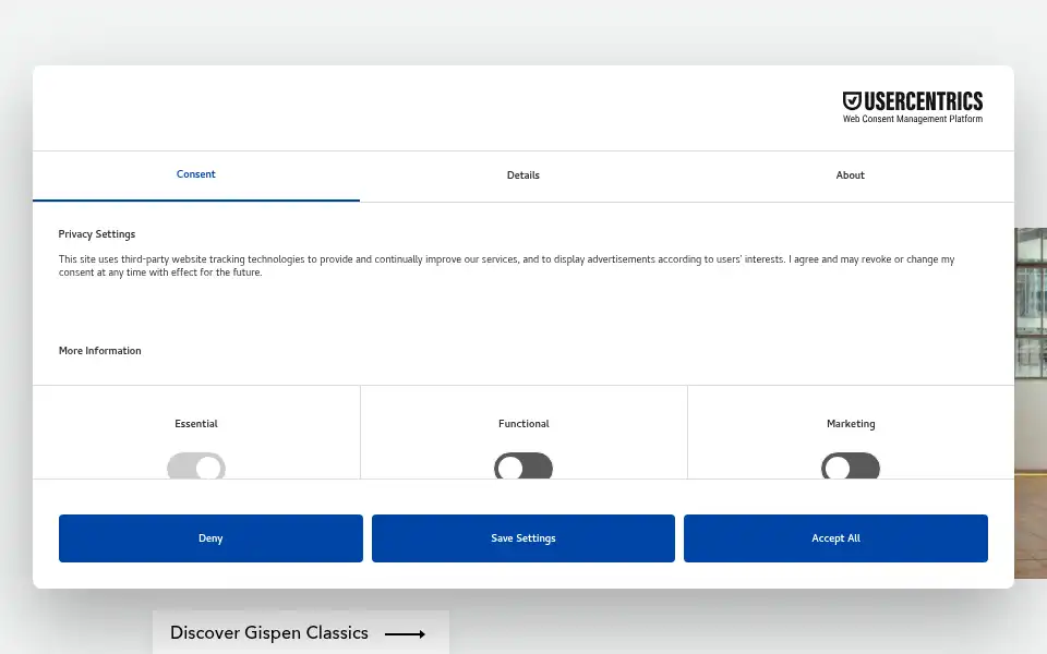 Screenshot of gispen.com