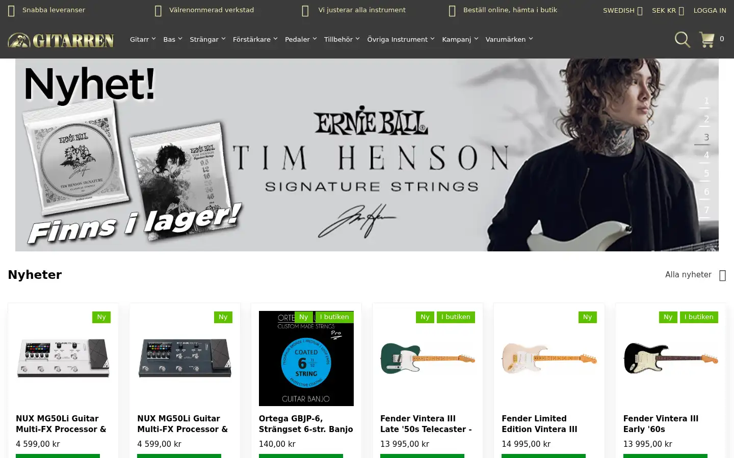 Screenshot of gitarren.se