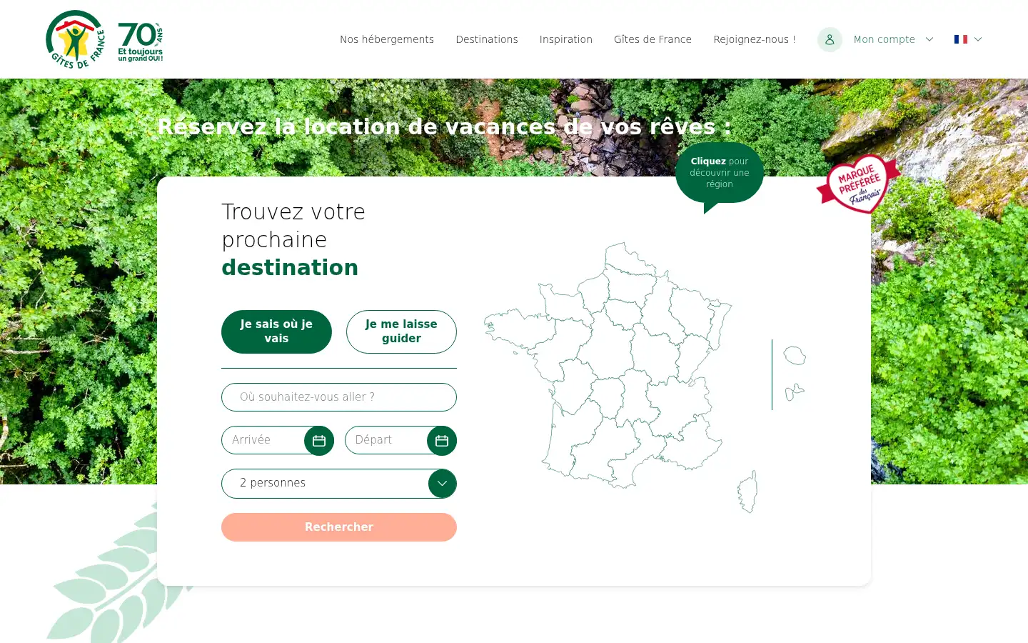 Screenshot of gites-de-france.com