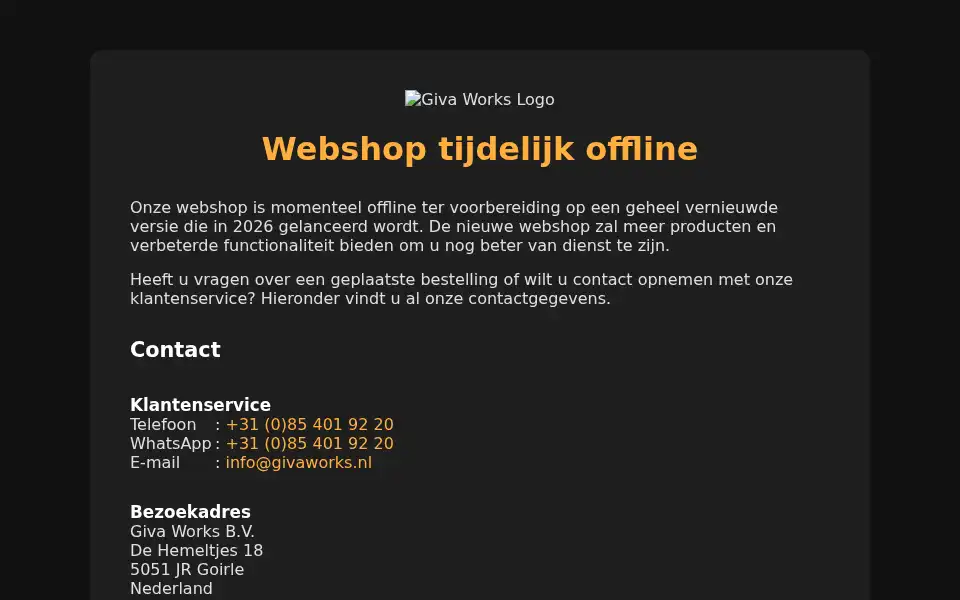 Screenshot of givaworks.nl