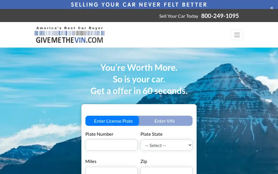 Screenshot of givemethevin.com