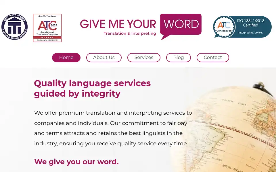Screenshot of givemeyourword.co.uk