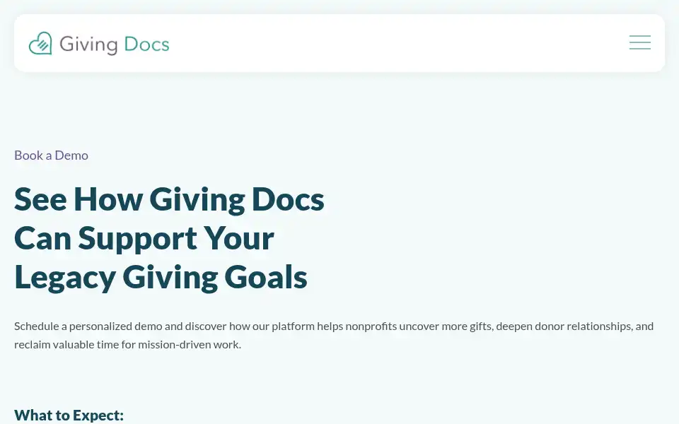 Screenshot of givingdocs.com