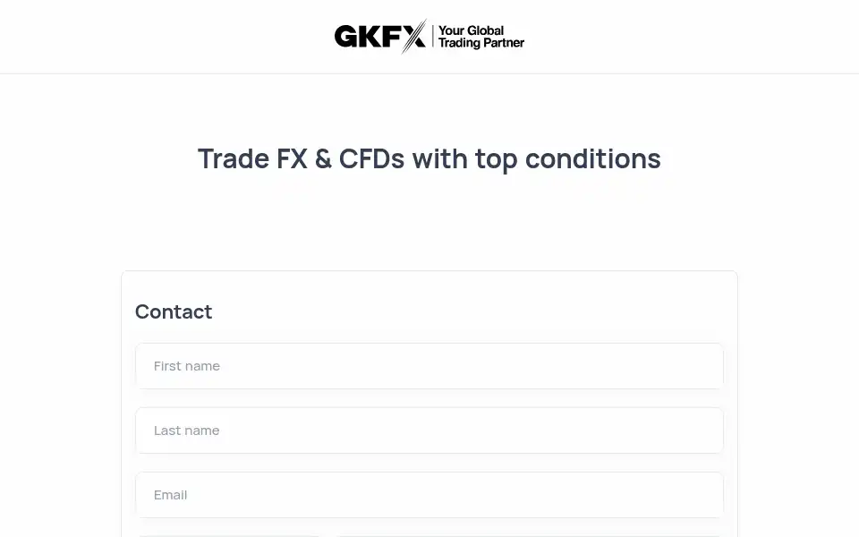 Screenshot of gkfx.com
