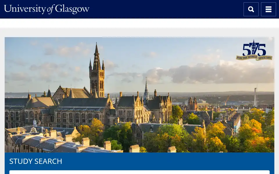 Screenshot of gla.ac.uk