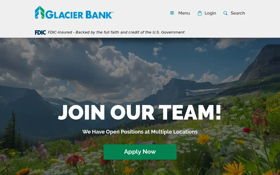 Screenshot of glacierbank.com