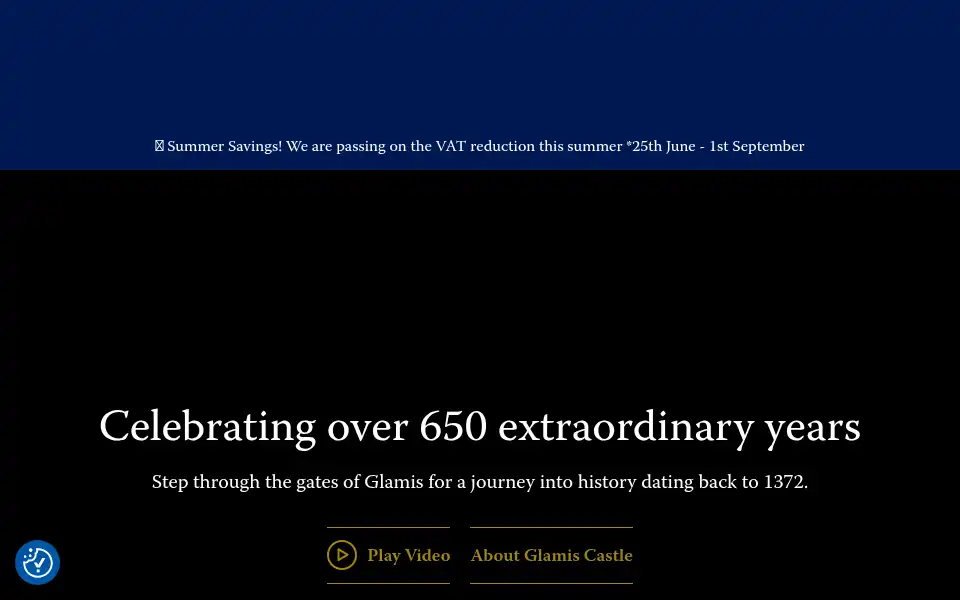 Screenshot of glamis-castle.co.uk