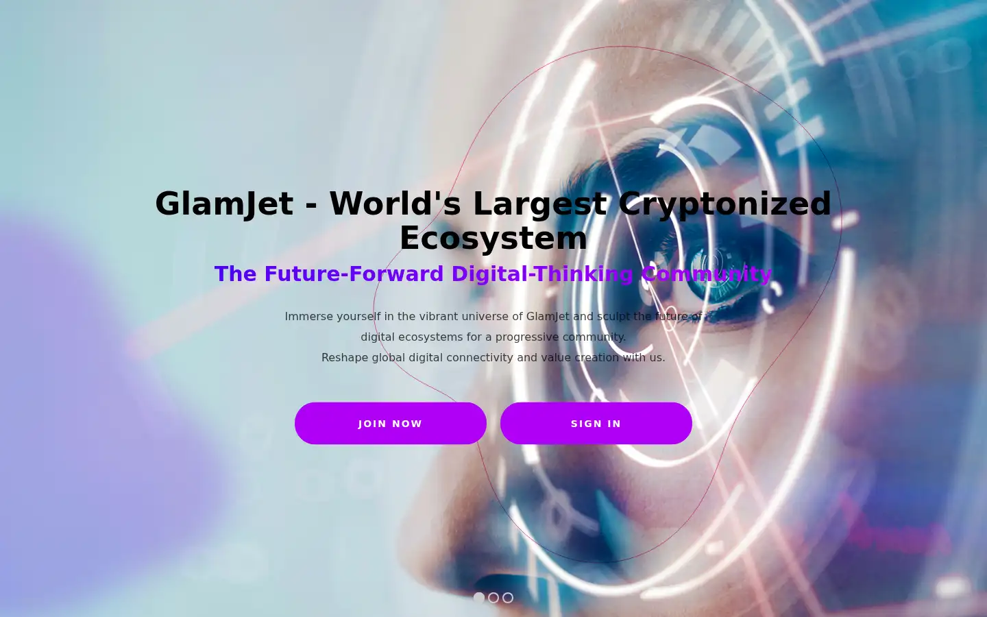Screenshot of glamjet.io