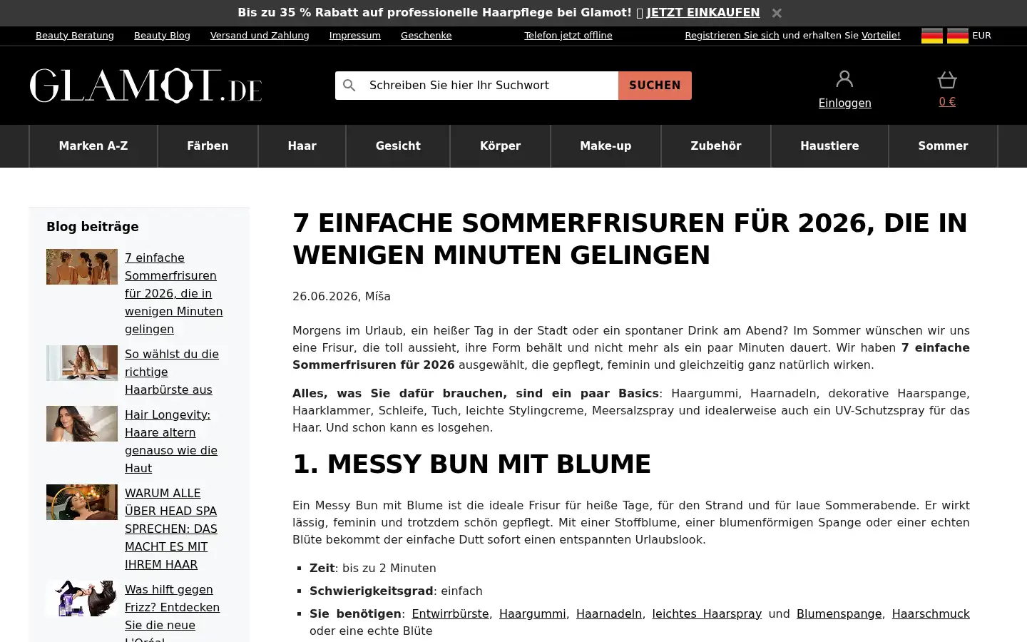 Screenshot of glamot.de
