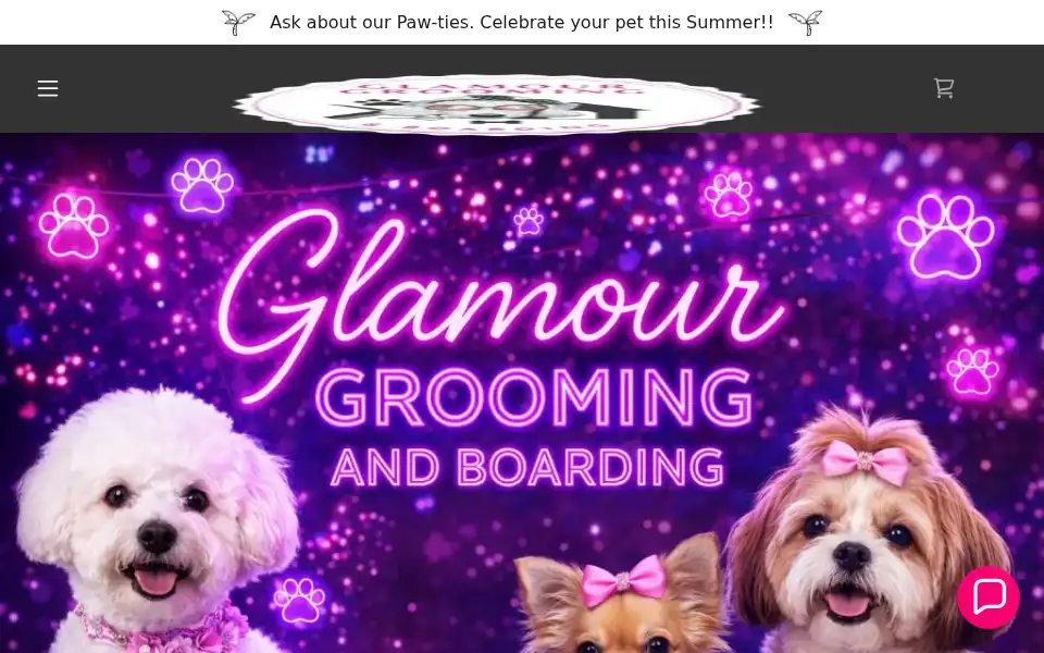 Screenshot of glamourgroomingandboarding.com