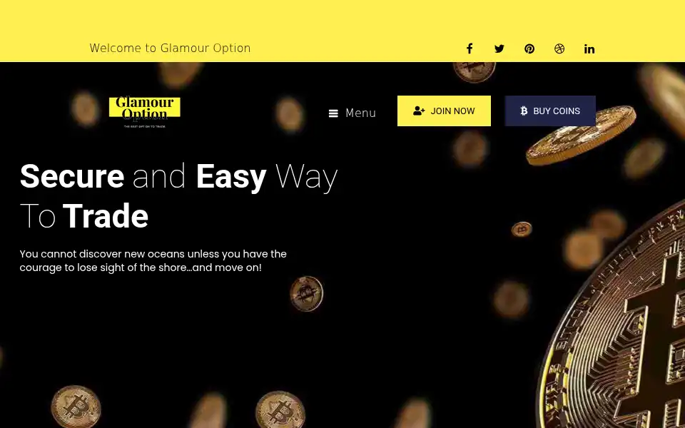 Screenshot of glamouroption.com