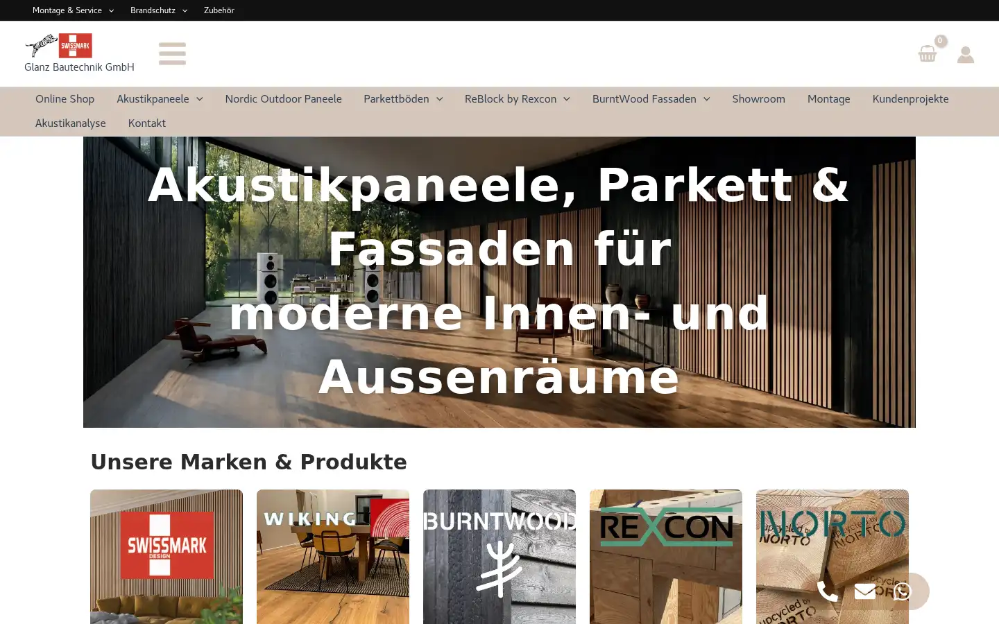 Screenshot of glanz-bautechnik.ch