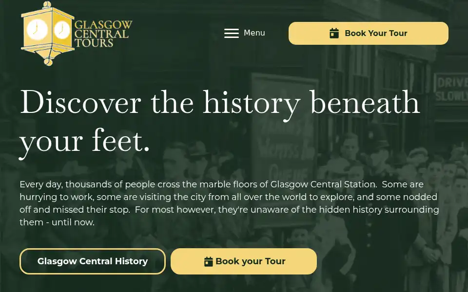 Screenshot of glasgowcentraltours.co.uk