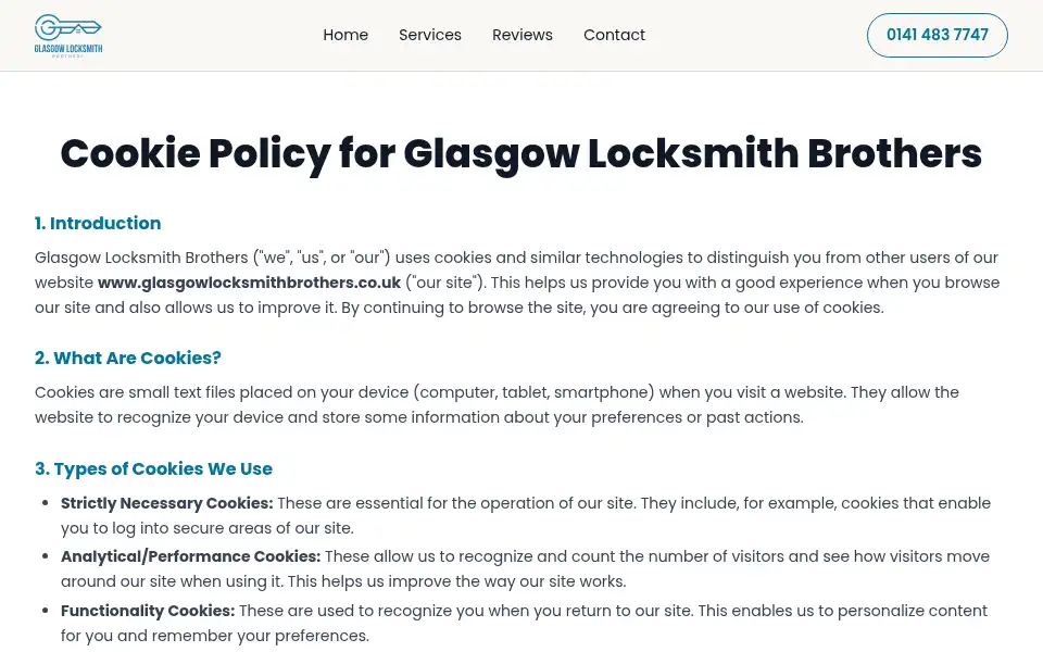 Screenshot of glasgowlocksmithbrothers.co.uk