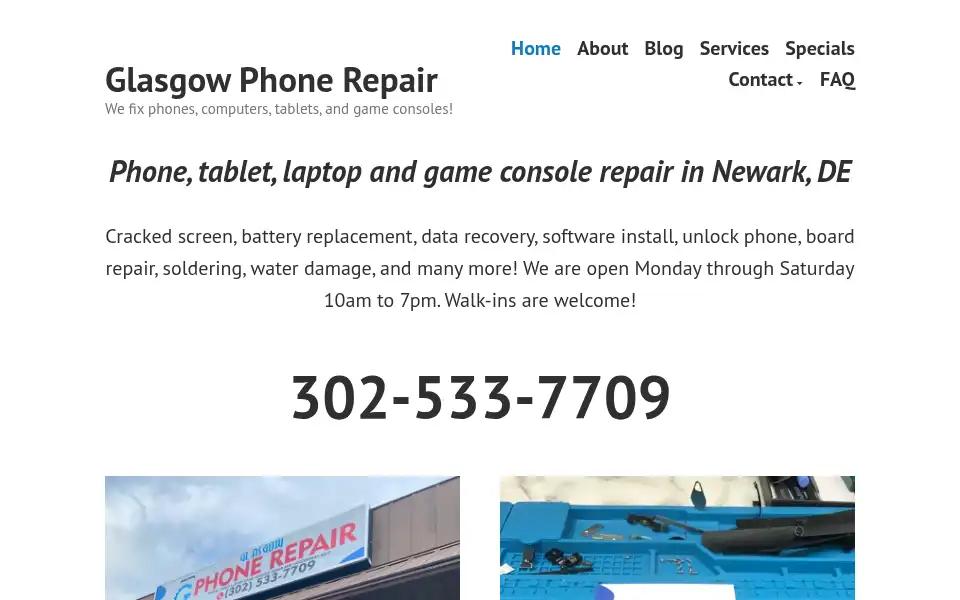 Screenshot of glasgowphonerepair.com