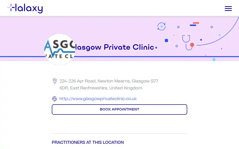 Screenshot of glasgowprivateclinic.co.uk