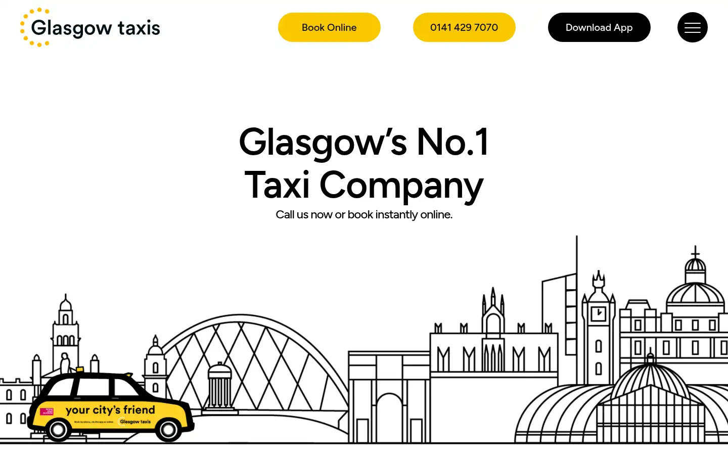 Screenshot of glasgowtaxis.co.uk