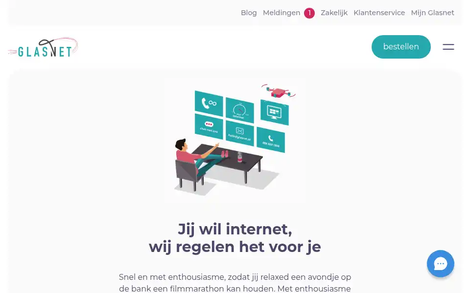 Screenshot of glasnet.nl
