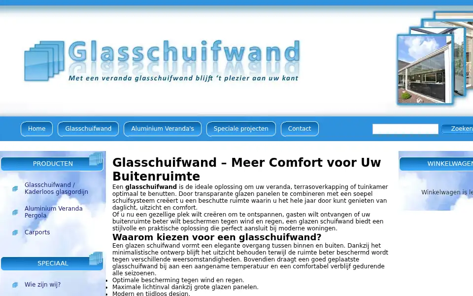 Screenshot of glasschuifwand.be