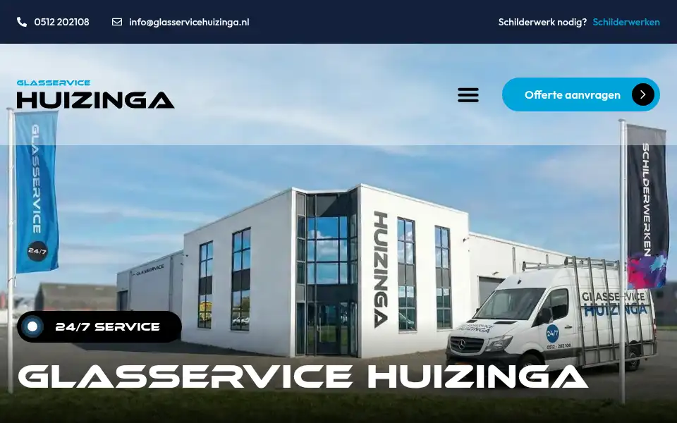 Screenshot of glasservicehuizinga.nl