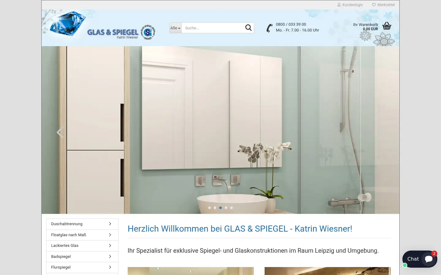 Screenshot of glasshop-wiesner.de