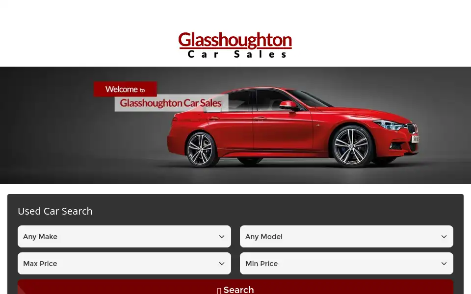 Screenshot of glasshoughtoncarsales.co.uk