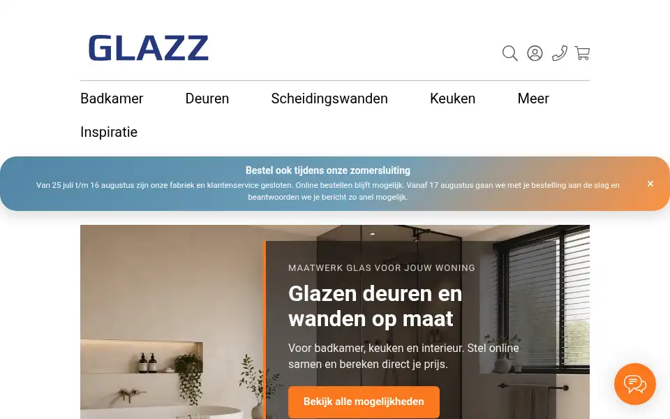 Screenshot of glazz.nl