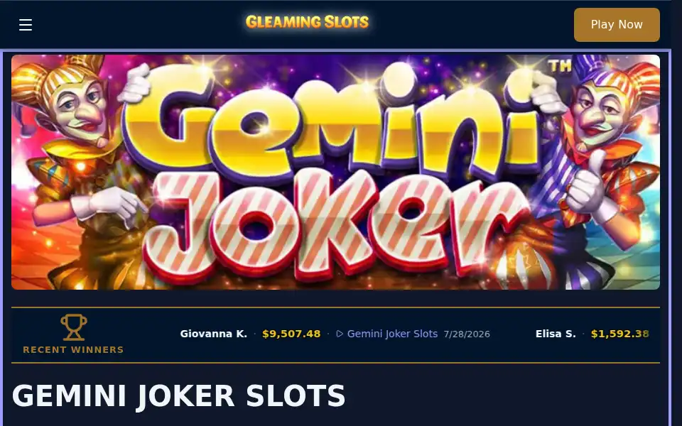 Screenshot of gleamingslotcasino.com