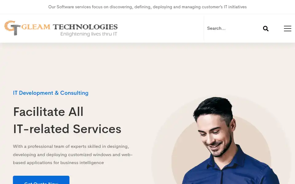Screenshot of gleamtechnologies.com