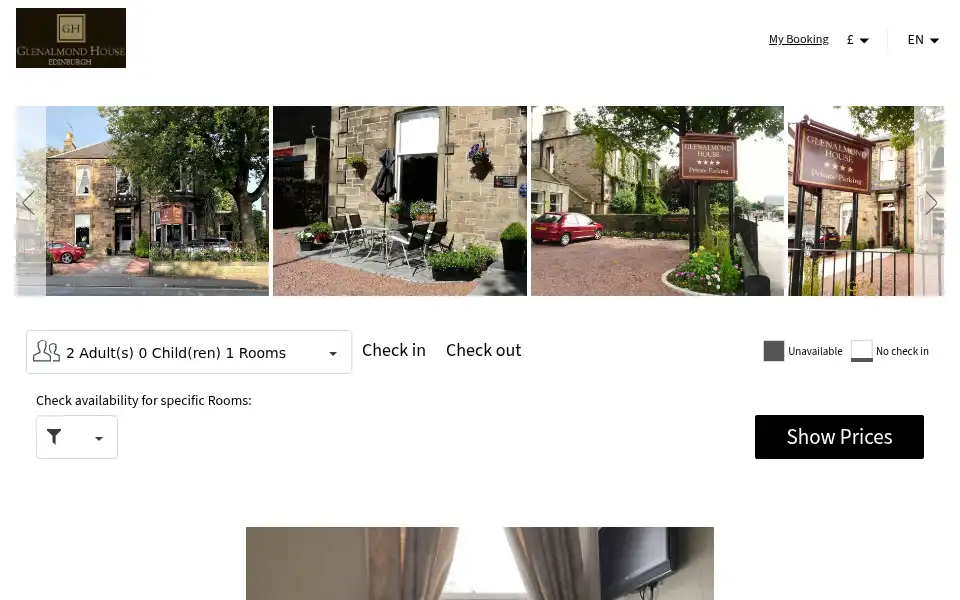 Screenshot of glenalmondhouse.com