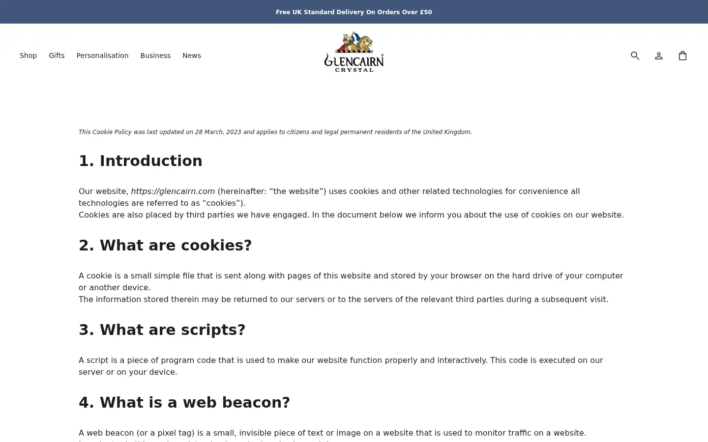 Screenshot of glencairn.co.uk