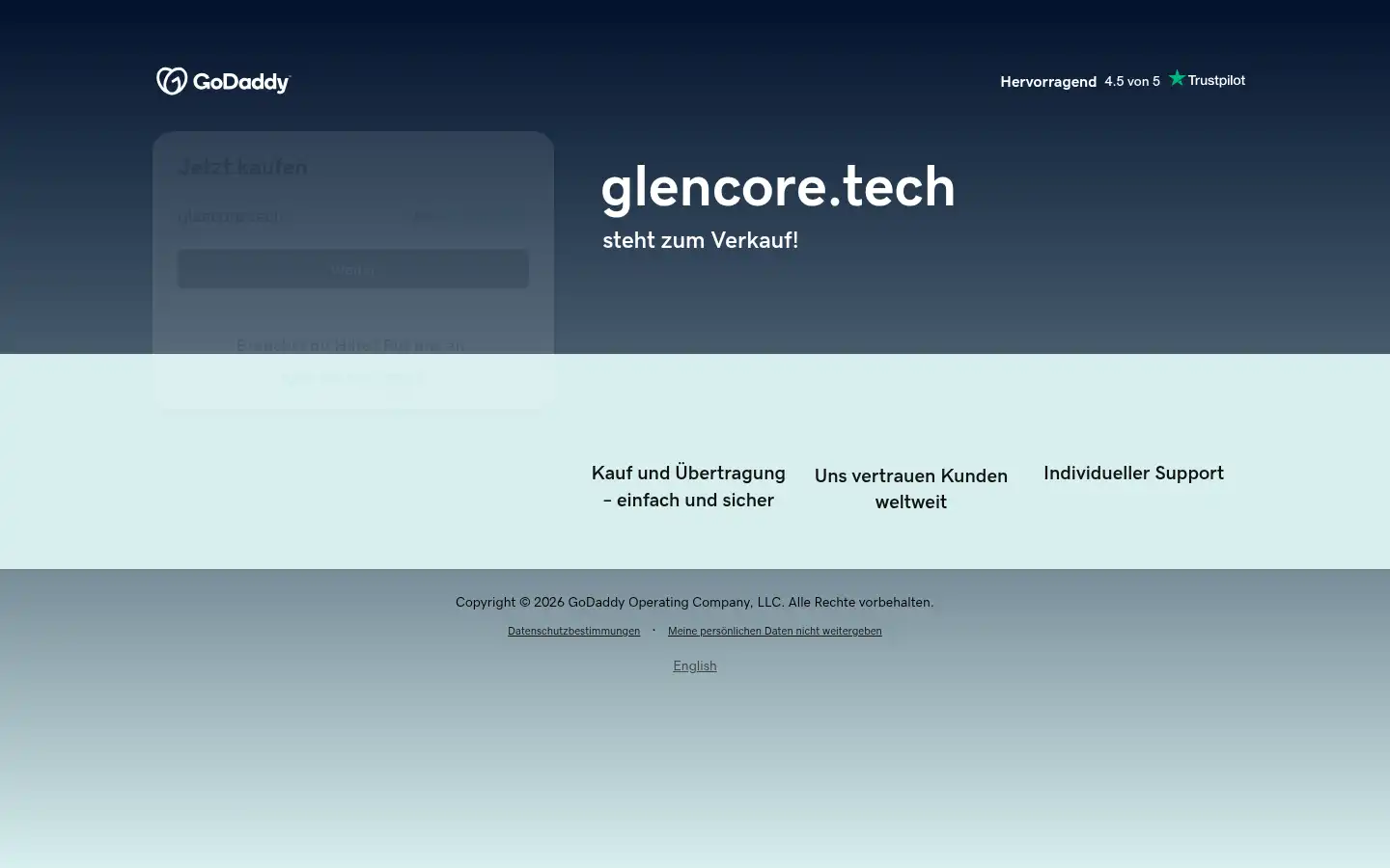 Screenshot of glencore.tech