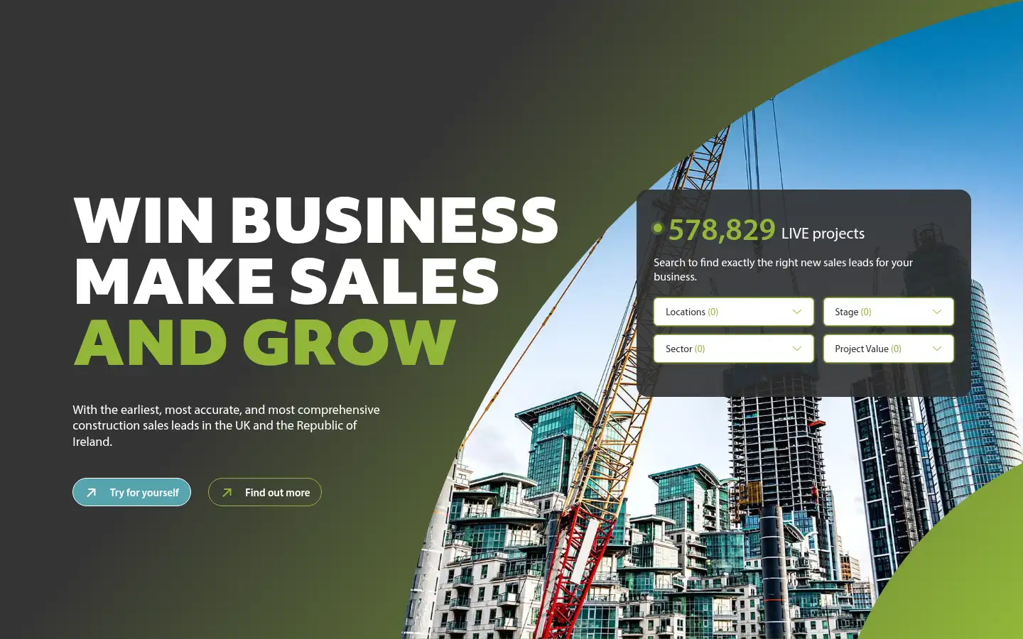 Screenshot of glenigan.com
