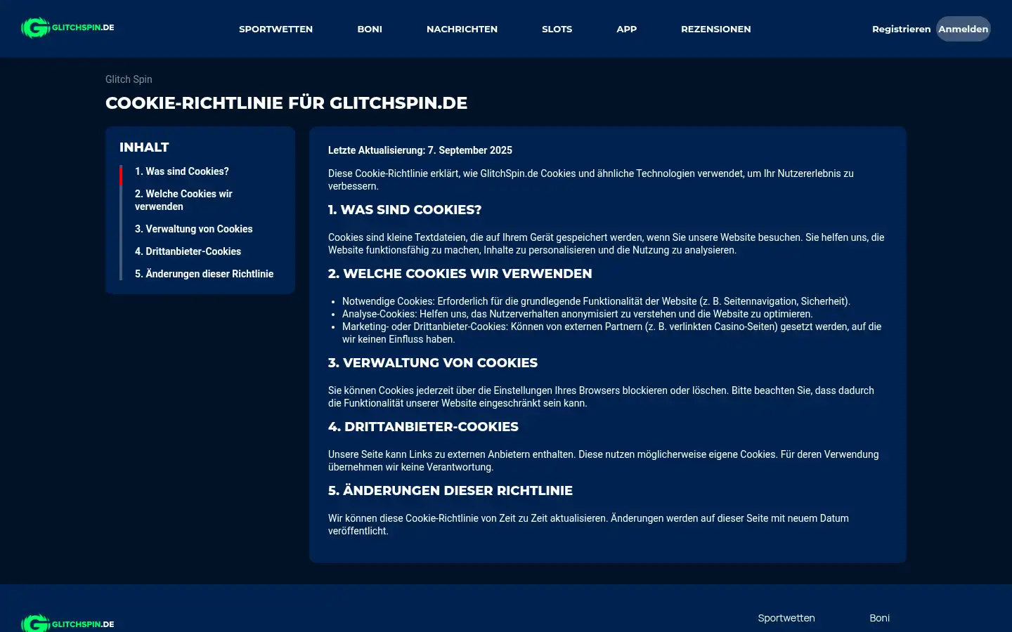 Screenshot of glitchspin.de