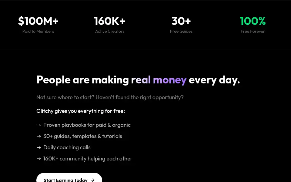 Screenshot of glitchy.com