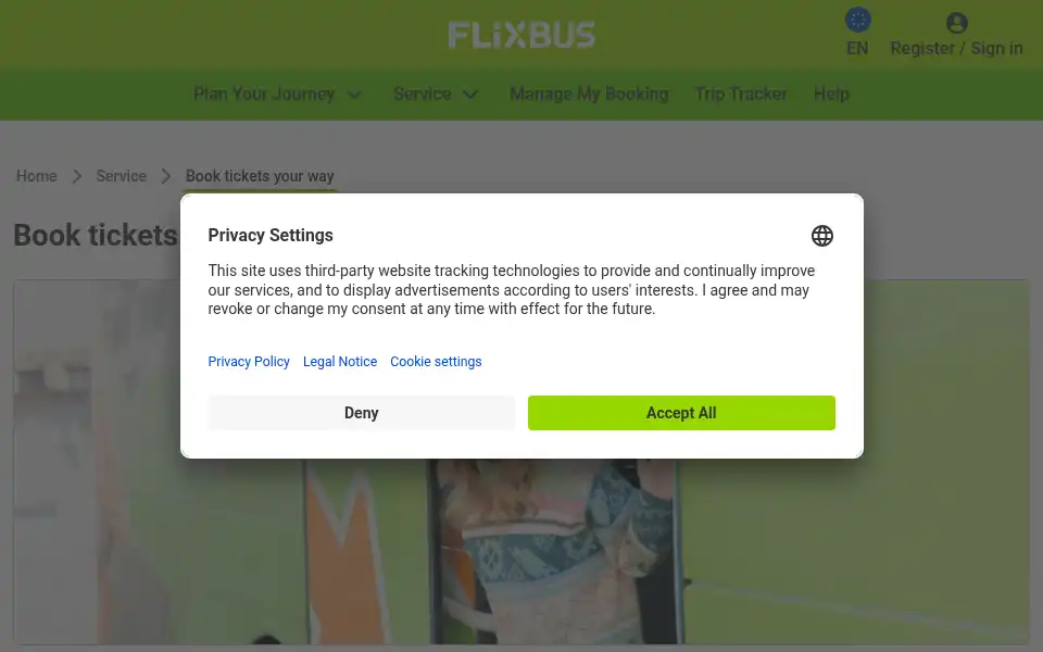 Screenshot of global.flixbus.com