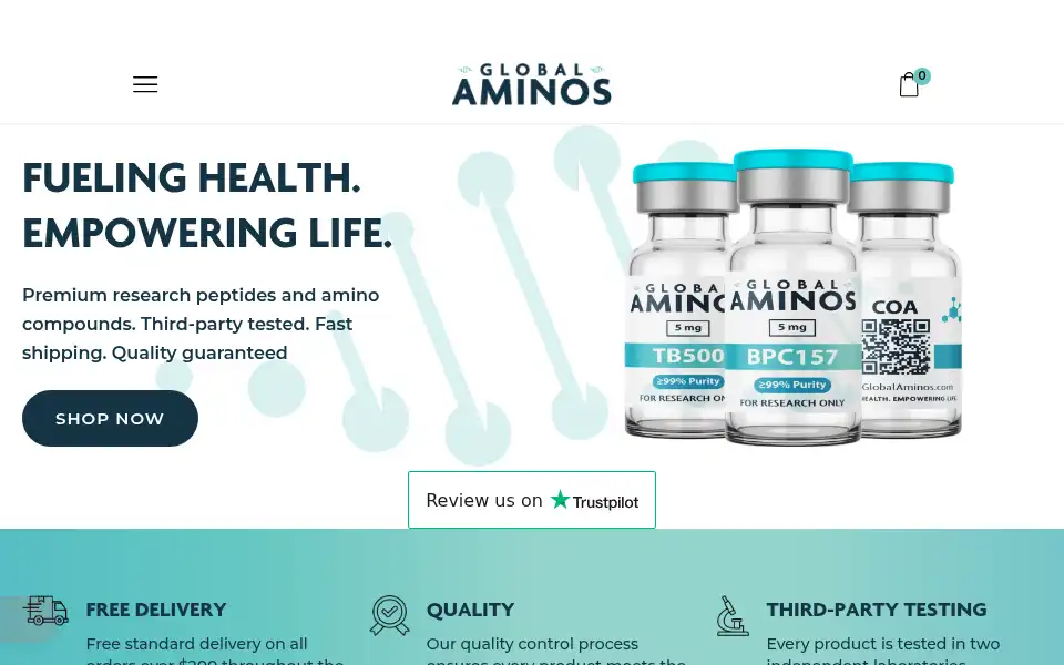 Screenshot of globalaminos.com