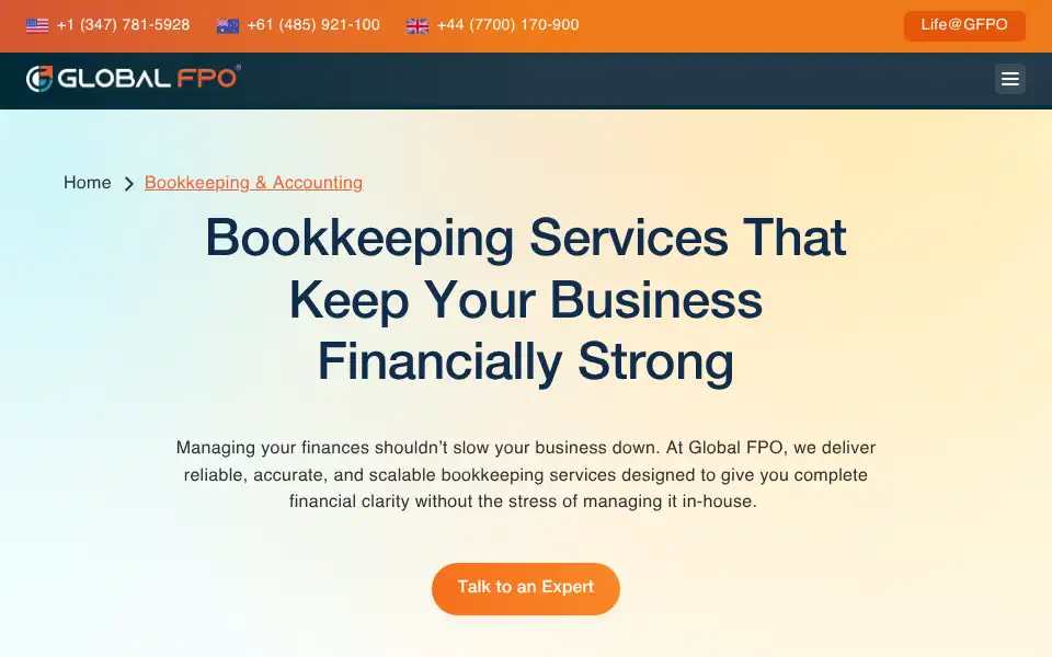 Screenshot of globalfpo.com