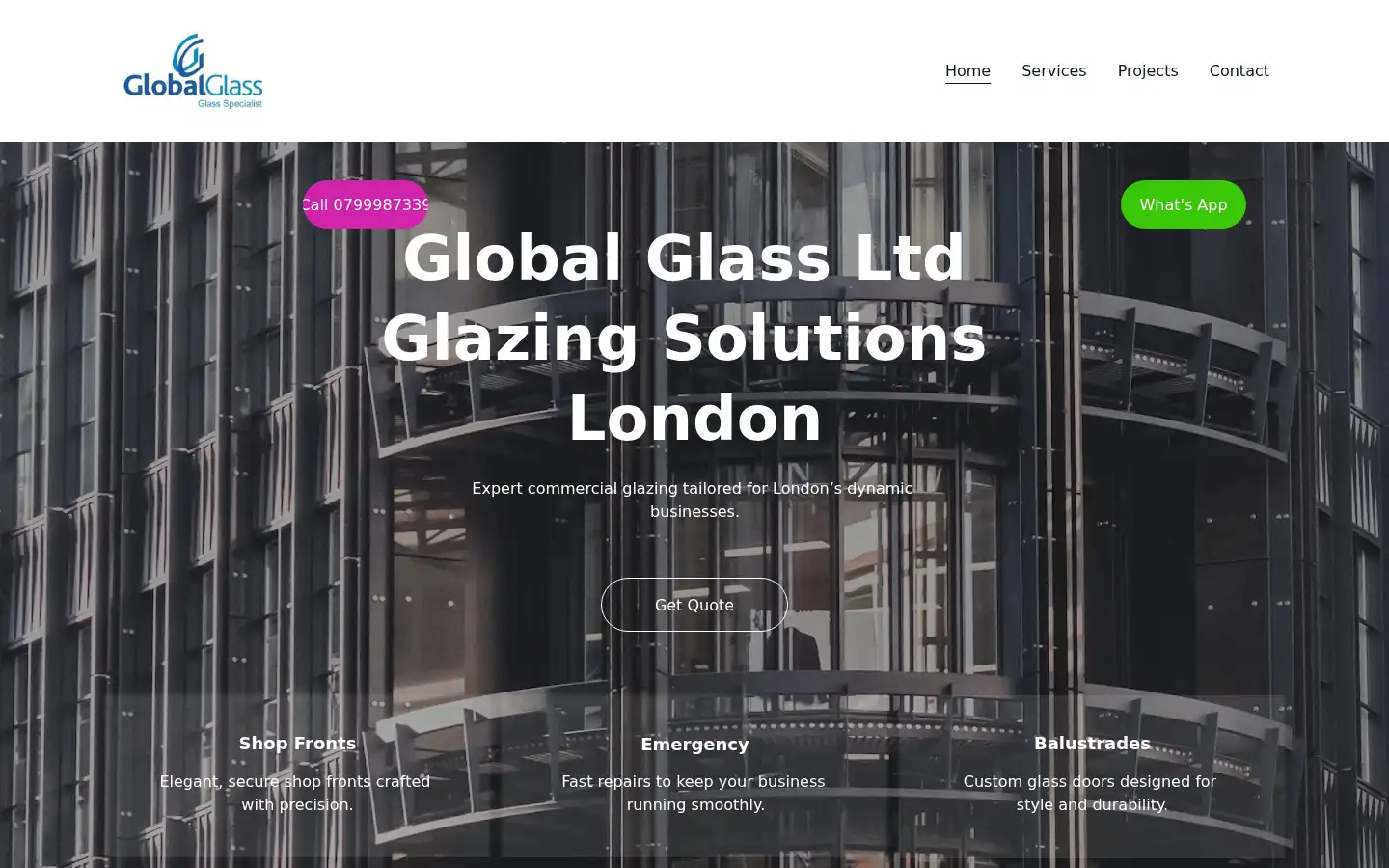 Screenshot of globalglassltd.co.uk