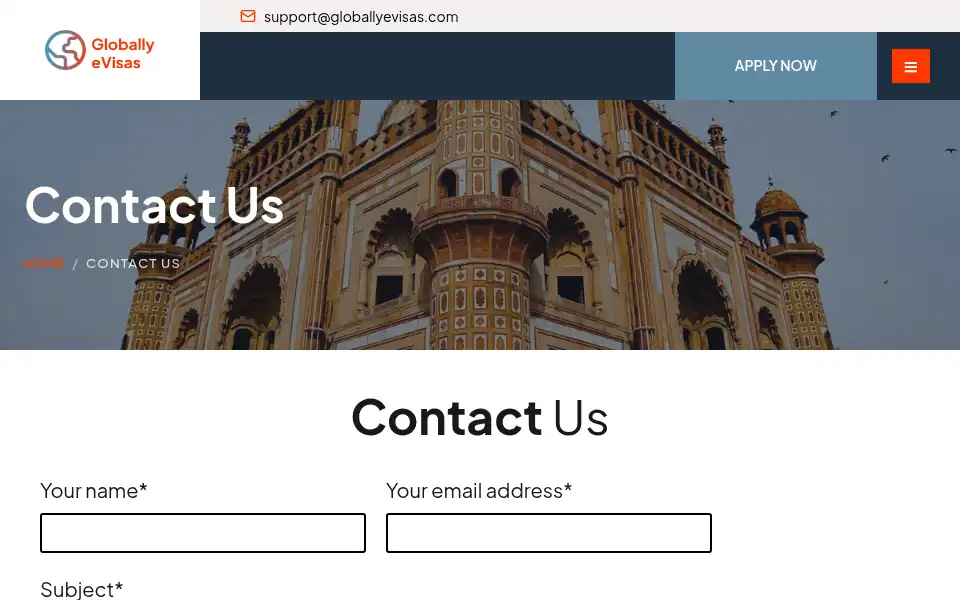 Screenshot of globallyevisas.com
