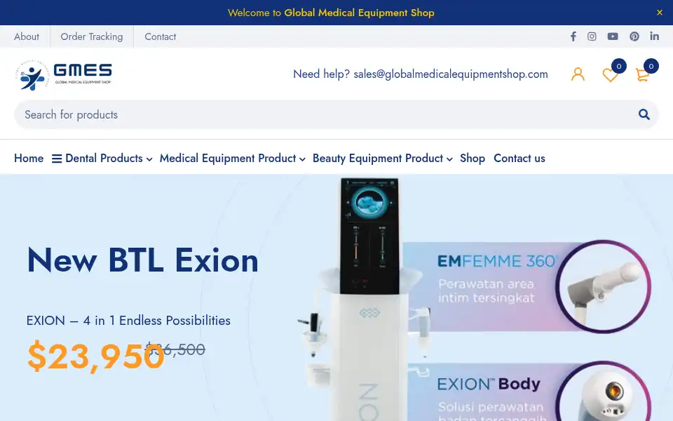 Screenshot of globalmedicalequipmentshop.com