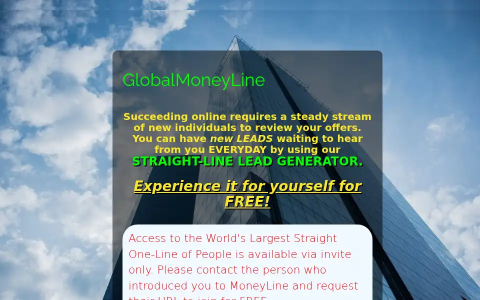 Screenshot of globalmoneyline.com