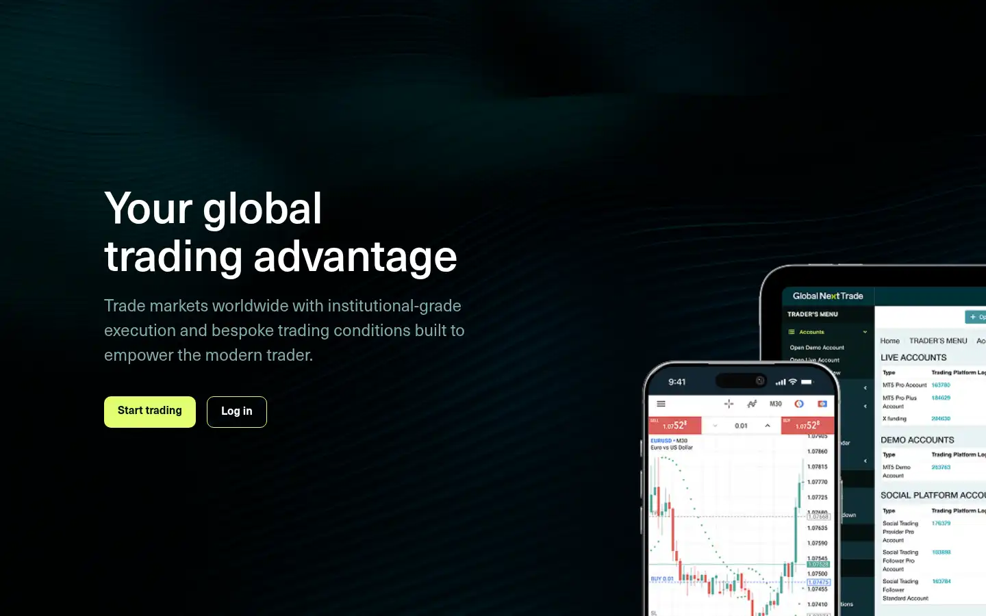 Screenshot of globalnexttrade.com
