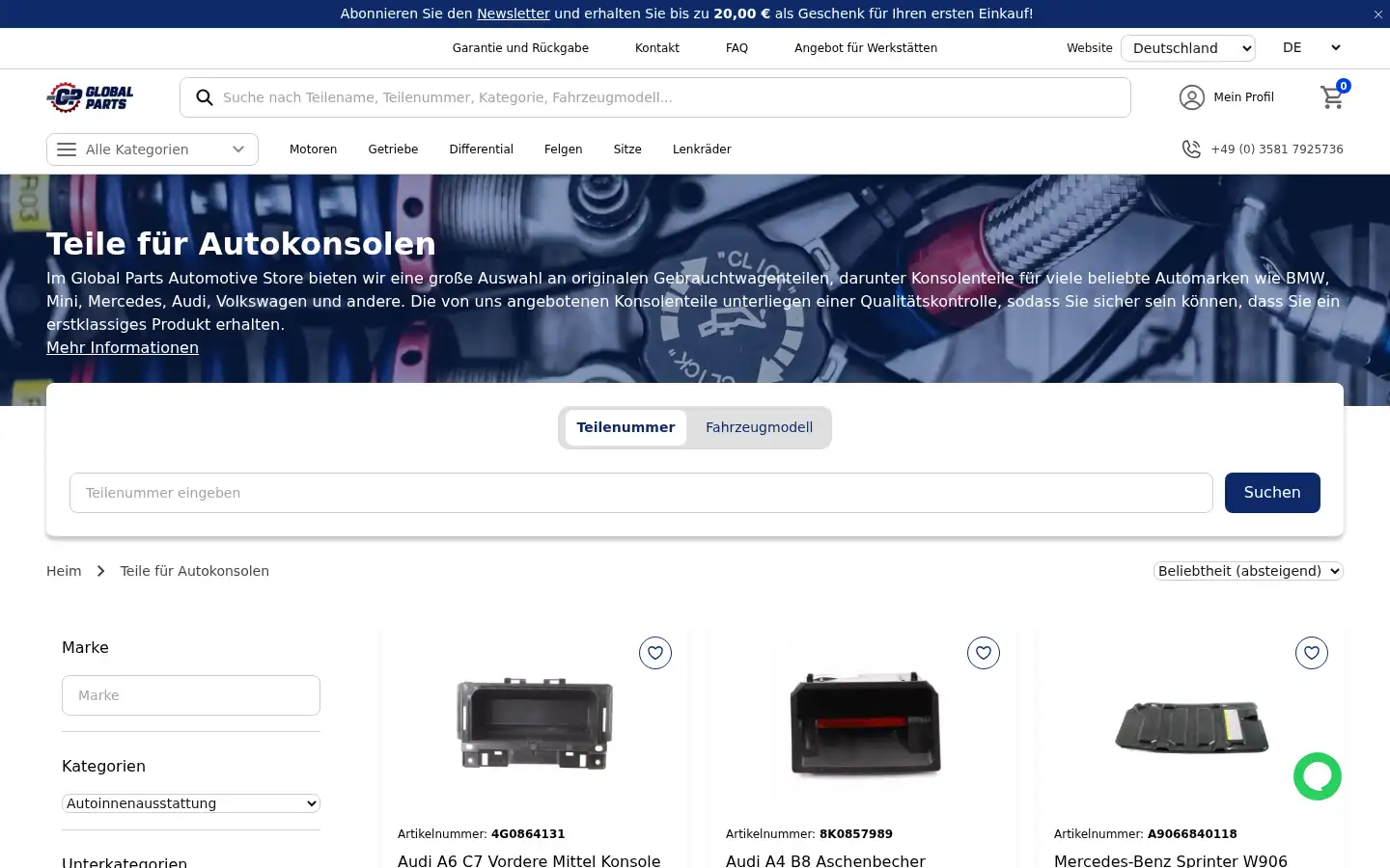 Screenshot of globalparts.de