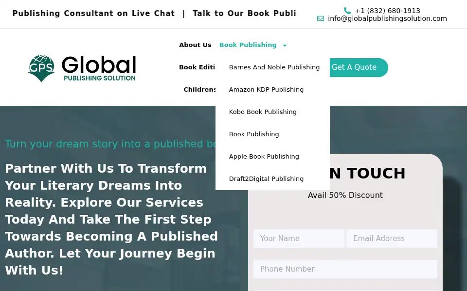 Screenshot of globalpublishingsolution.com
