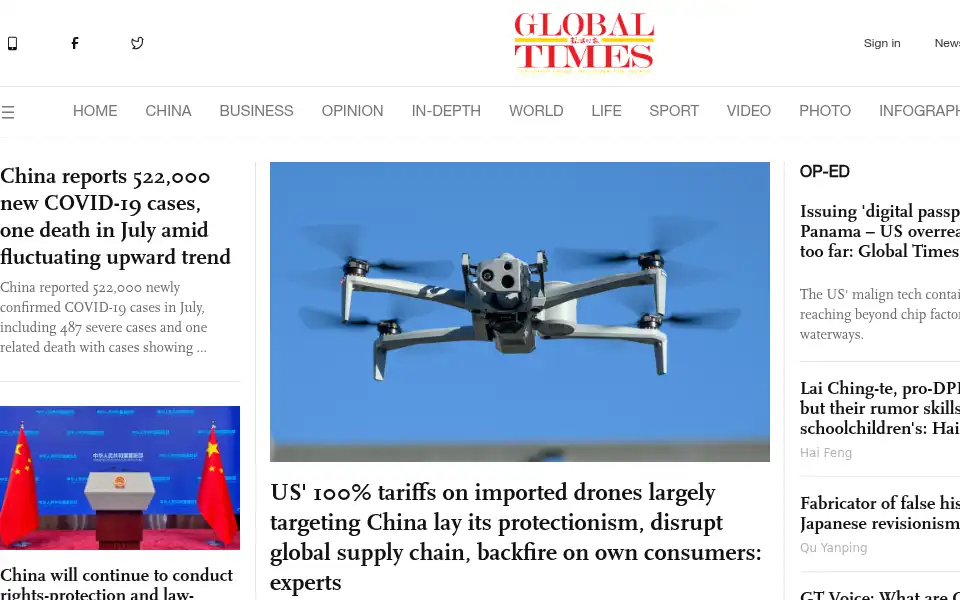 Screenshot of globaltimes.cn