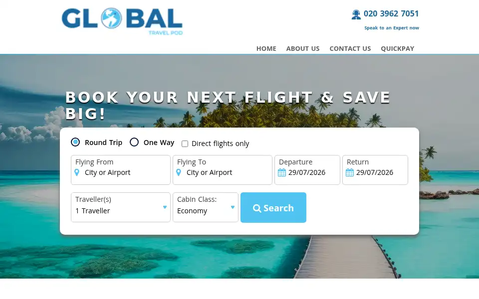 Screenshot of globaltravelpod.co.uk