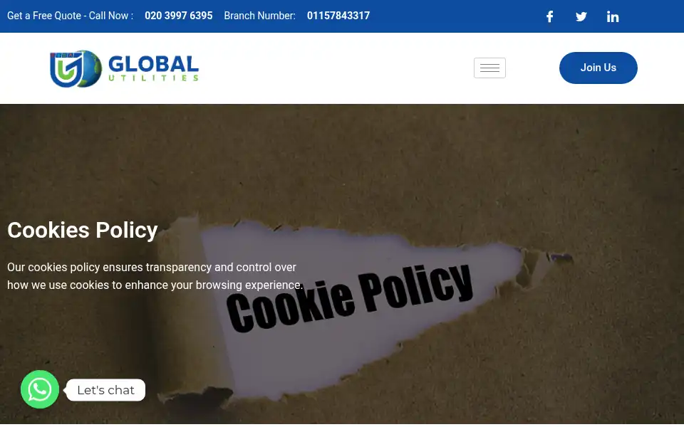 Screenshot of globalutilitiesmarketing.co.uk
